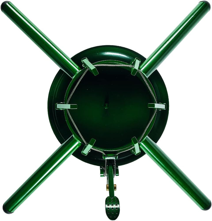 KRINNER® Weihnachtsbaum Christbaumständer Montana Stahl für grosse Bäume grün inkl. Fusspedal- und E