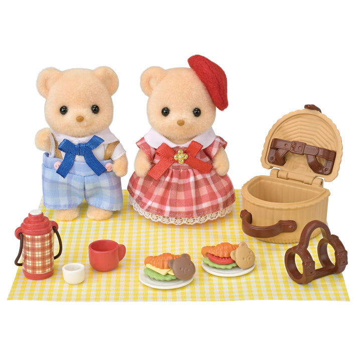Sylvanian Families - 5852 Biscuit Bären Geschwister Picknickspass, Spielset mit Tierfigur und Zubehö