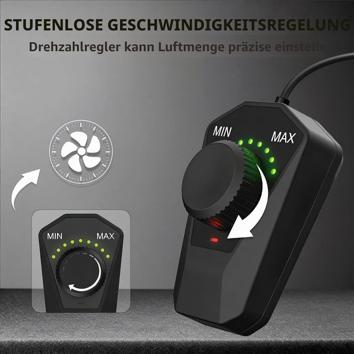 Rohrventilator 150mm, 50 W EC-Motor 2500 U/min 305 m³/h Rohrlüfter 150mm mit Fernbedienung nur 29 dB