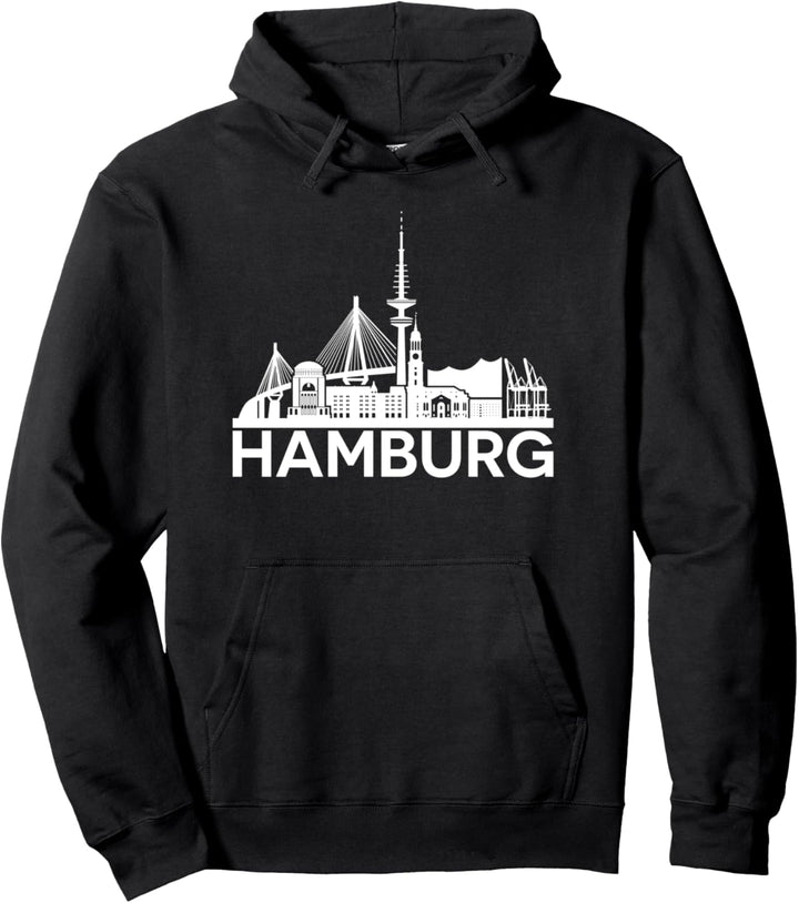 Hamburg City Skyline Pullover Hoodie
