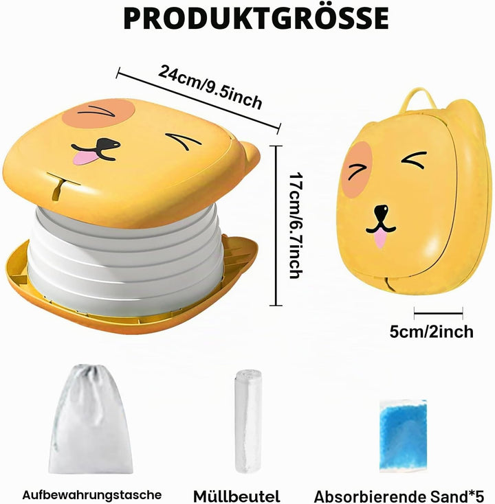 Faltbarer Toilettensitz für Kinder, Reisetöpfchen für Auto, Outdoor & Indoor, Praktisch für Camping