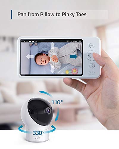 eufy Security SpaceView Babyphone mit 5 Zoll LCD-Display, 720 HD, 140m Reichweite, Weitwinkelobjekti