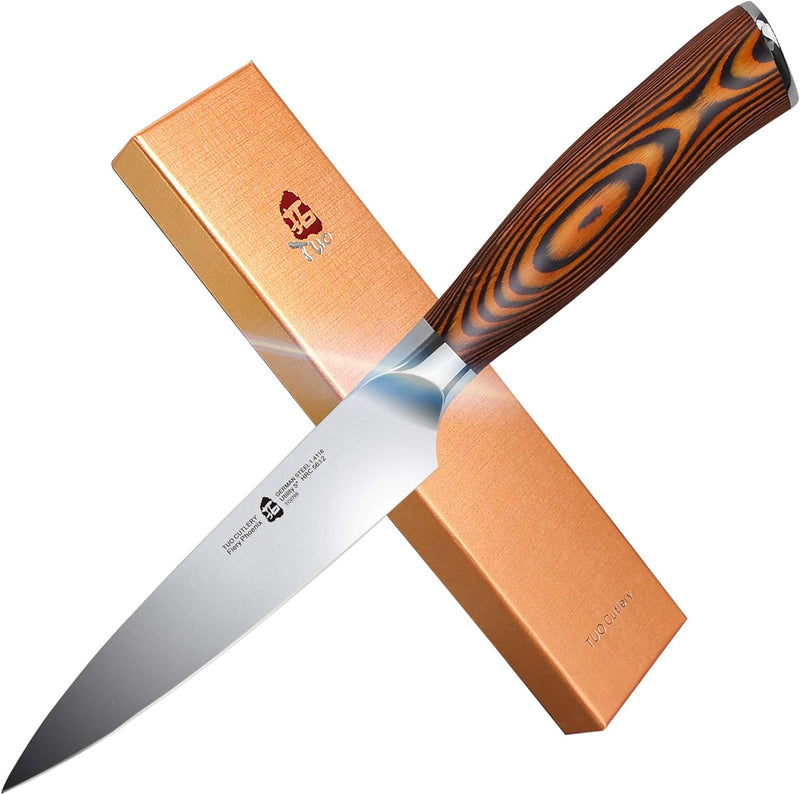 TUO Kochmesser Allzweckmesser 13cm, Küchenmesser Klein aus hochwertigem Deutscher Edelstahl küchenme