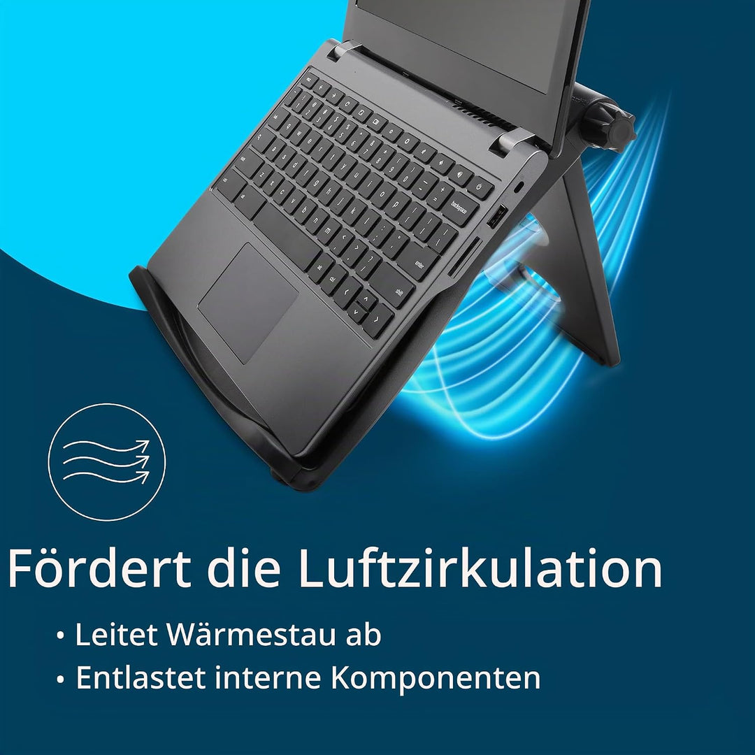 Kensington Easy Riser EQ Tragbarer Laptopständer &amp; -kühler, höhenverstellbar und leicht, faltbarer N