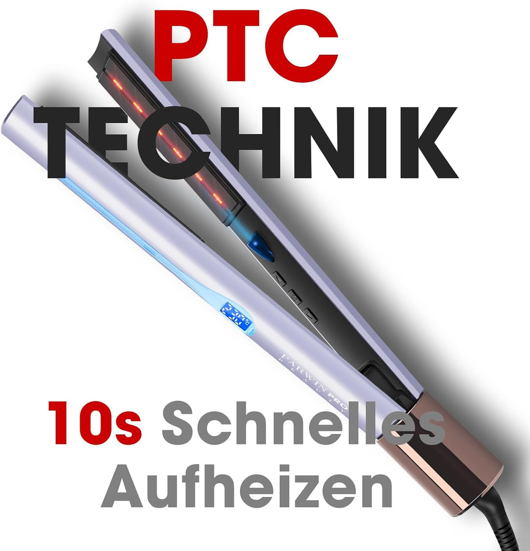 Infrarot-Ionen Haarglätter, PARWIN PRO BEAUTY 2 IN 1 Glätteisen Locken und Glätten, Infrarot- und Io