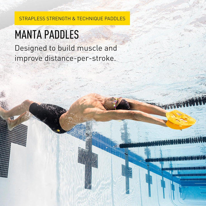 Finis Manta Paddel Schwimm-Trainings-Handpaddel für Wettkampfschwimmübungen, Grösse M M gelb, M gelb