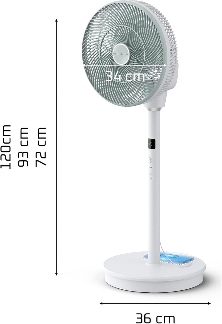 Rowenta Turbo Silence Compact 3D Nomad, intensive und geräuscharme Erfrischung, externe Akku-Kompati