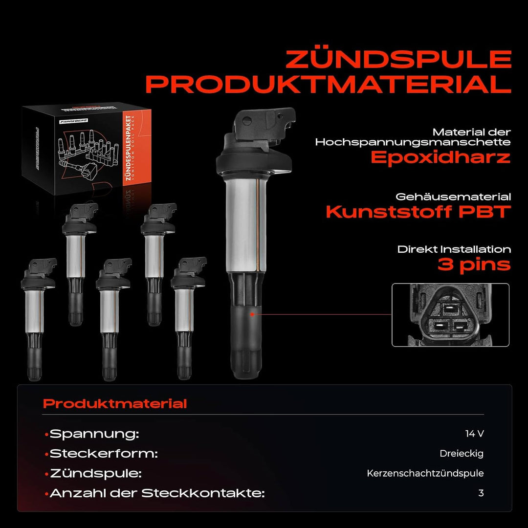Frankberg 6x Zündspule Zündmodul Kompatibel mit 116i-135i 220i 316i-335i M3 520i-550i 630i-650i 735i