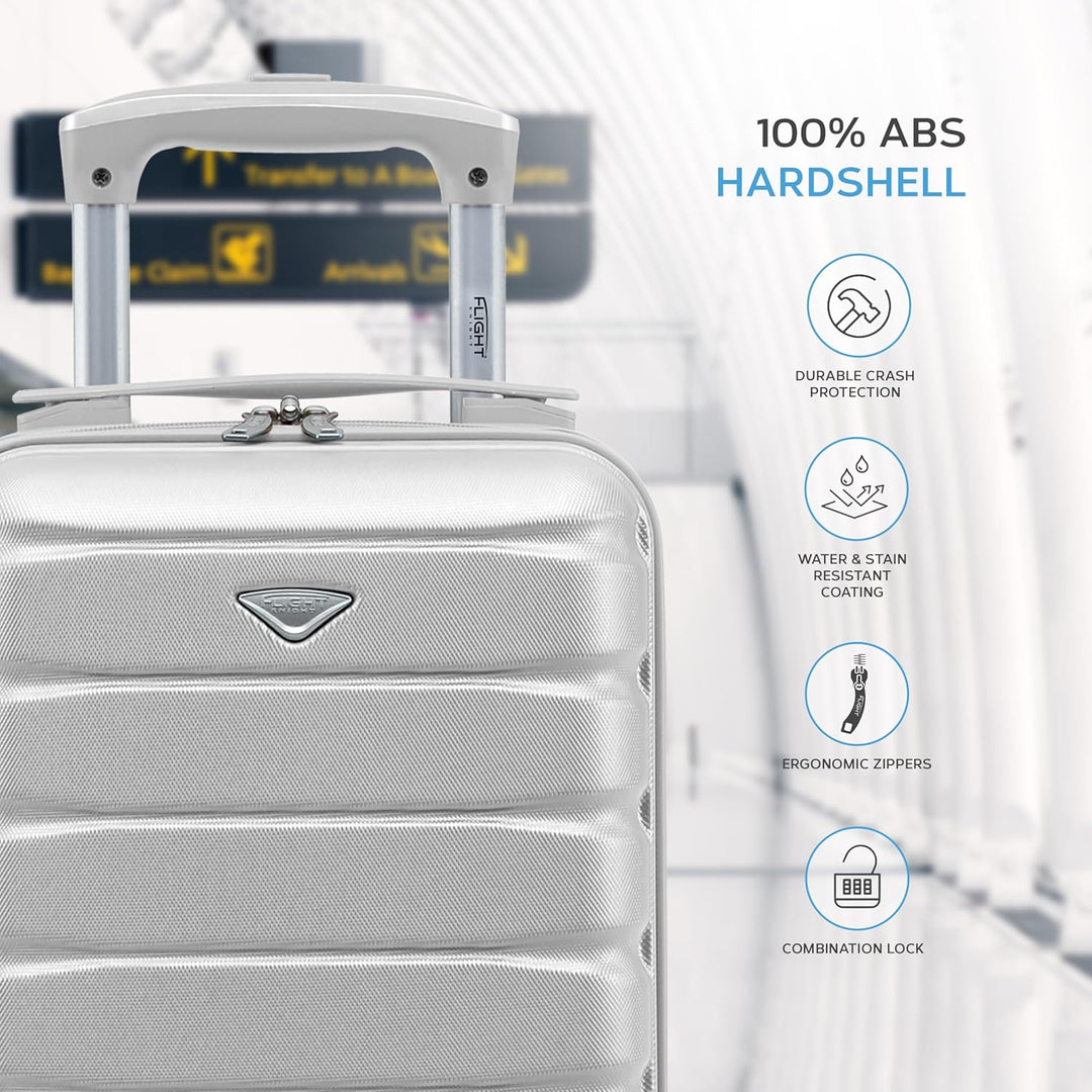 Flight Knight Leichte 4-Rad-abs-hartschalenkoffer Handgepack, Zugelassen Fur Uber 100 Fluggesellscha