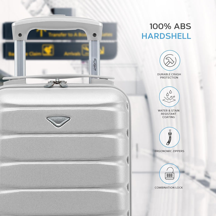 Flight Knight Leichte 4-Rad-abs-hartschalenkoffer Handgepack, Zugelassen Fur Uber 100 Fluggesellscha