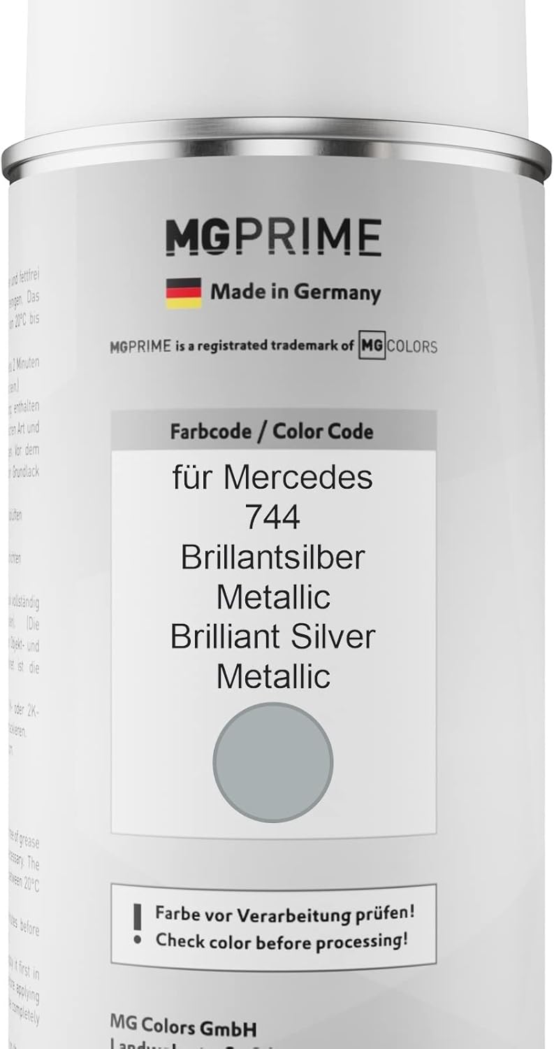 MG PRIME Autolack 2K Spraydosen Set für Mercedes 744 Brillantsilber Metallic/Brilliant Silver Metall