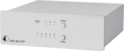 Pro-Ject Audio Systems DAC Box S2+, High End DAC mit 32bit und DSD256 Support (Silber), silber