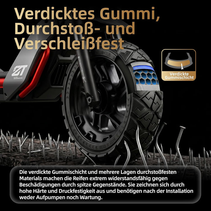 70/60-7,5 Vollreifen für Segway Ninebot ZT3 / ZT3 Pro Elektroroller 11 Zoll Ersatzreifen Vollgummire