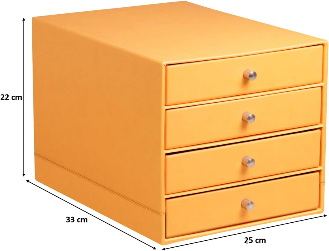 Rhodia 118860C Schubladenbox (mit 4 Schubladen, 24,8 x 32,7 x 22,8 cm, aus italienischem Kunstleder,