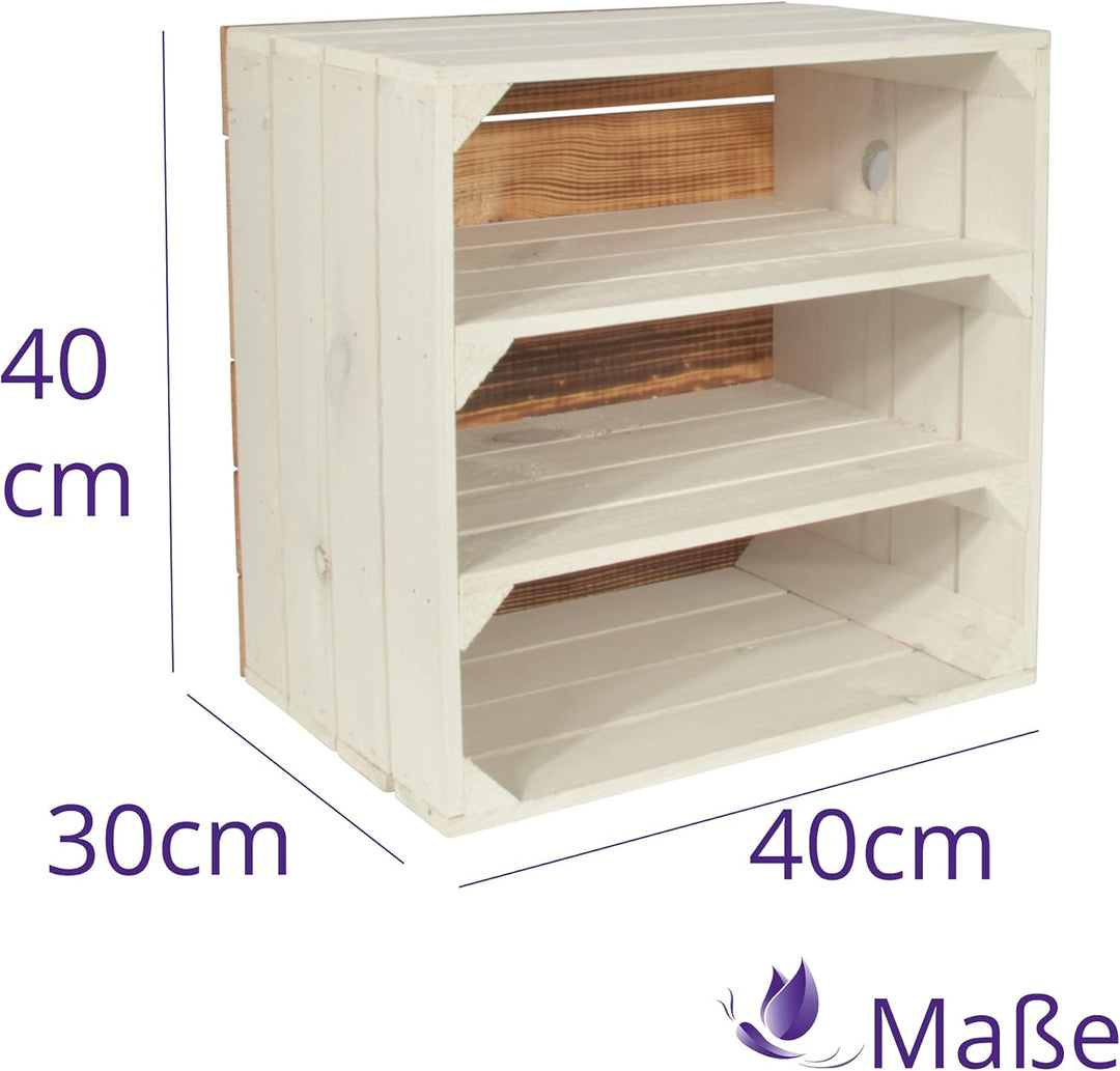 2 Set Weinregal Wino aus Holz - Greta Weiss 2X Regal Holzkiste 2 2x Weiss Regal, 2 2x Weiss Regal
