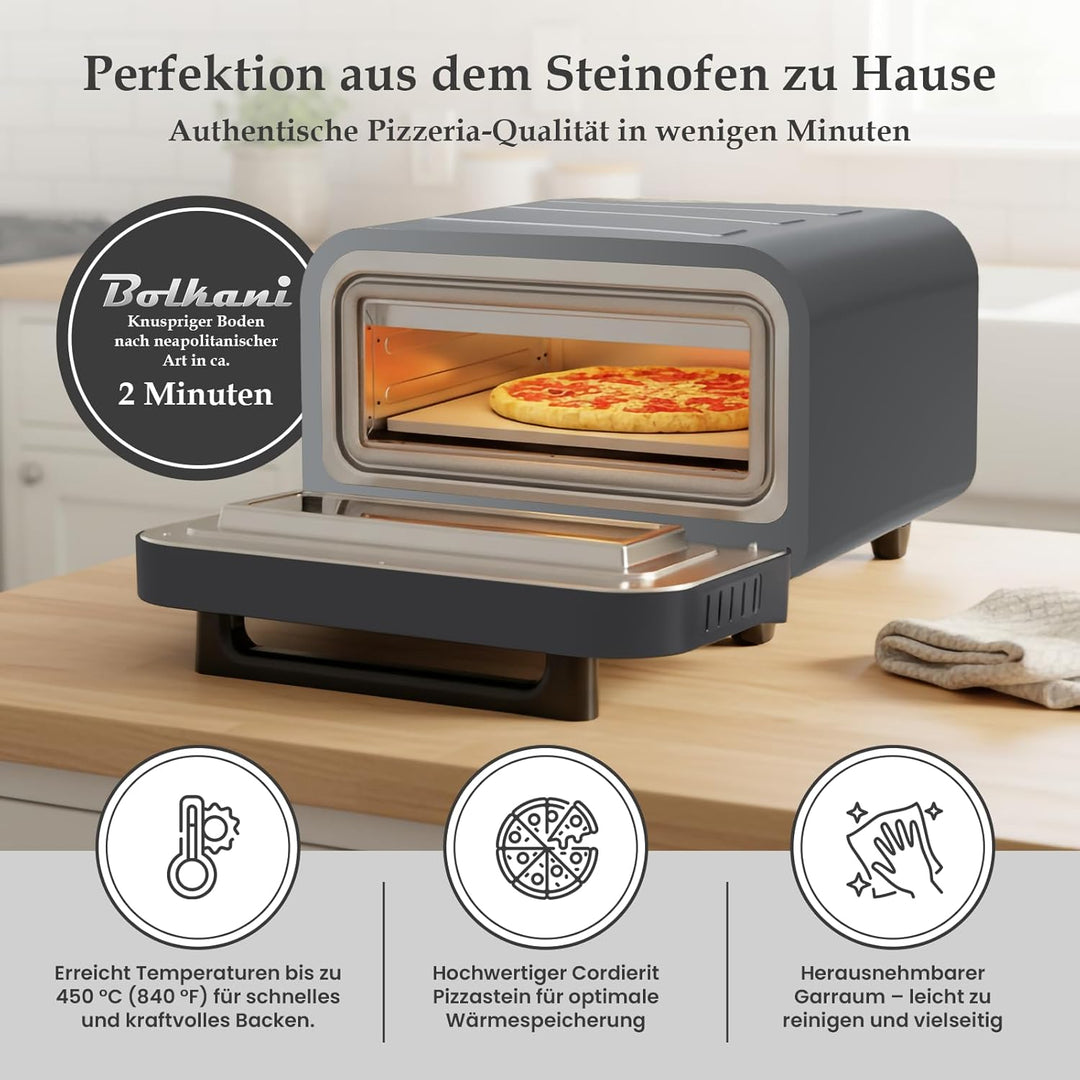 Pizzaofen Elektrisch Mit Pizzastein Für Backofen & Pizzaschieber - 450°C Elektrischer Pizza Ofen - E