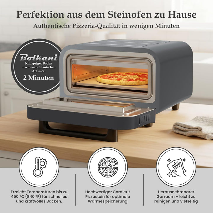 Pizzaofen Elektrisch Mit Pizzastein Für Backofen & Pizzaschieber - 450°C Elektrischer Pizza Ofen - E