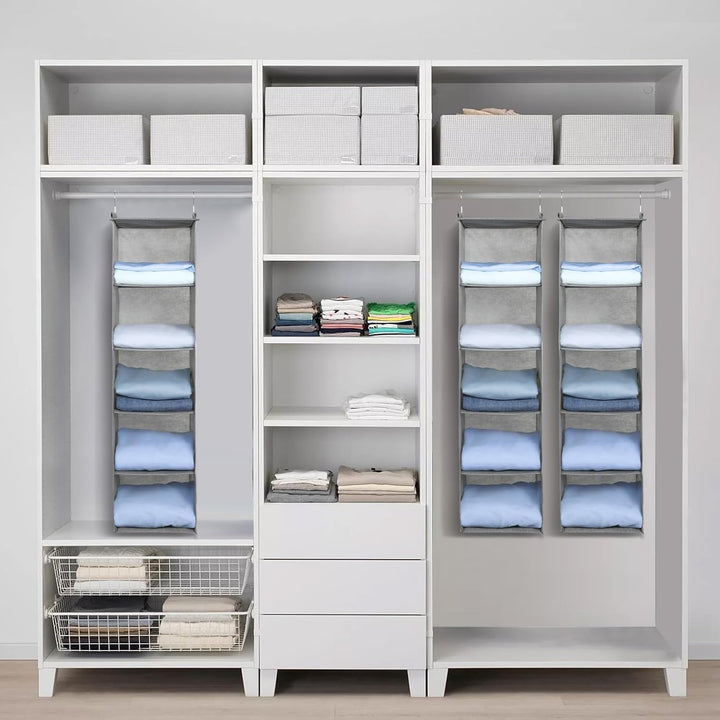 AiQInu Hängeregal Kleiderschrank,Hängeaufbewahrung Schrank Organizer mit 5 Fächern,Faltbar Platzspar