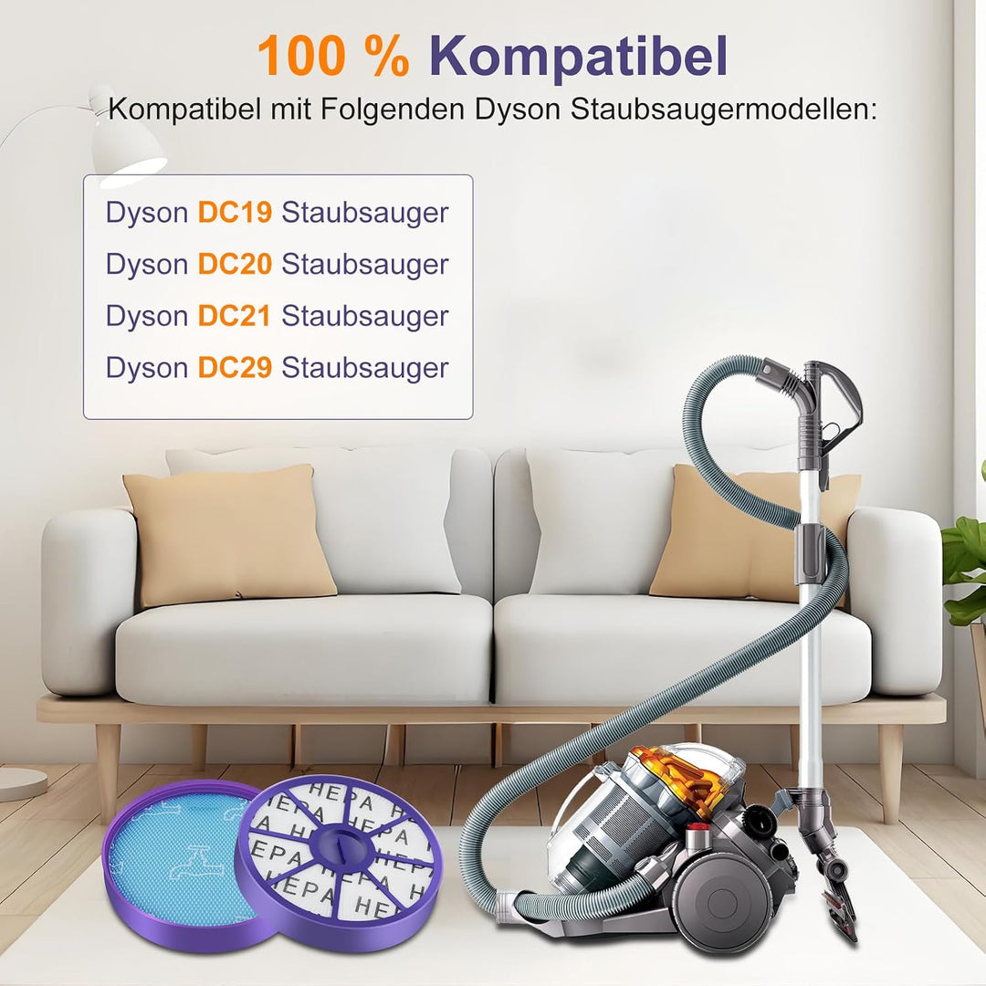 2 Set Ersatzfilter für Dyson DC19 DC20 DC21 DC29 Staubsauger with Vorfilter and HEPA-Nachfilter Stau