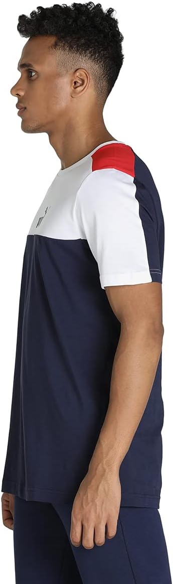 PUMA Herren ESS+ Block Tee Tshirt (1er Pack) S Blau, S Blau