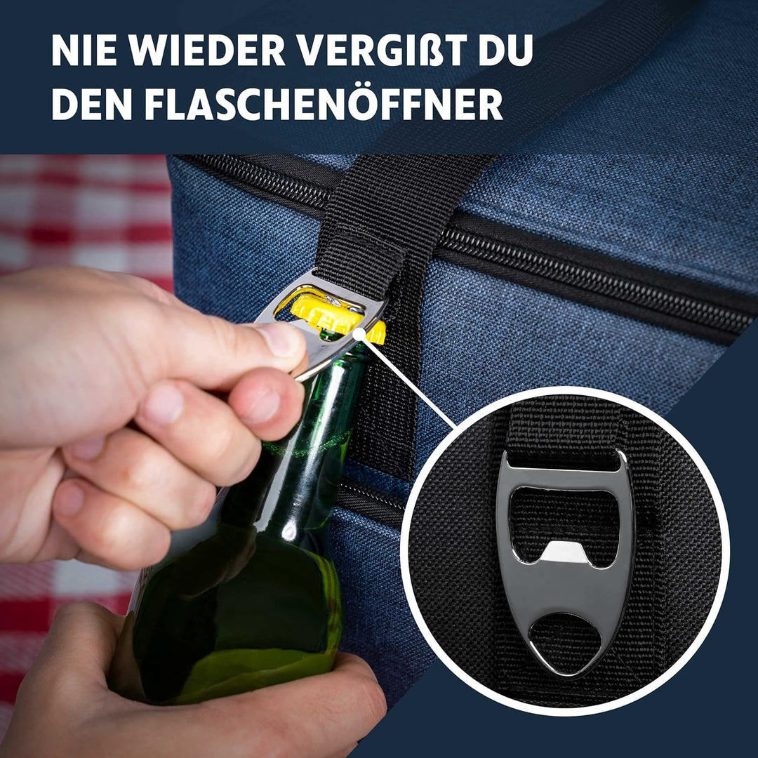 Obics Kühltasche klein 20L & Gross 30L, Kühlbox faltbar mit Flaschenöffner Lunchtasche Herren - lang