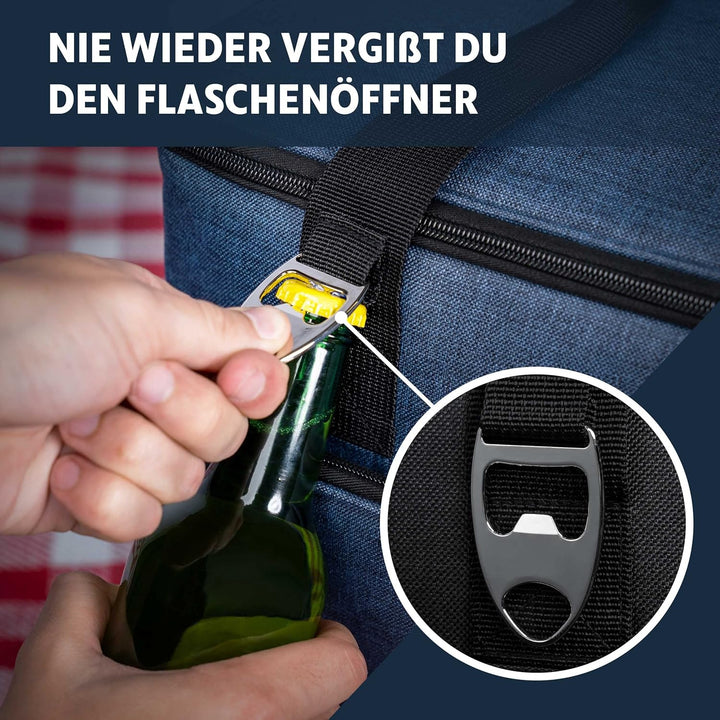 Obics Kühltasche klein 20L & Gross 30L, Kühlbox faltbar mit Flaschenöffner Lunchtasche Herren - lang