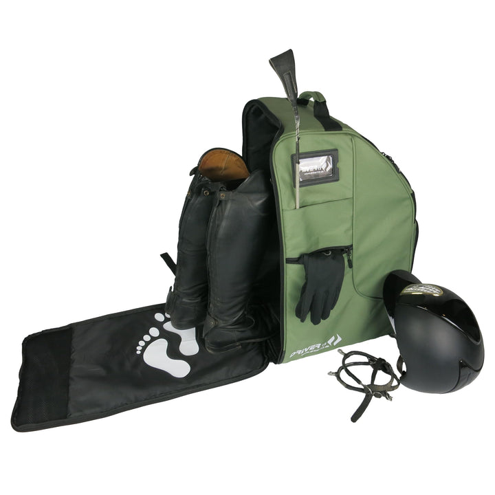 Driver13 Reitstiefelrucksack/Reitstiefeltasche/Stiefeletten Taschen Deluxe mit Helmfach für Reitstie