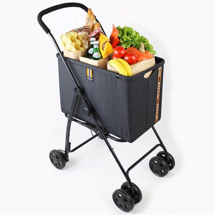 My Duque - Mila – Moderner Einkaufswagen bis zu 15 kg, einfach Faltbarer Einkaufstrolley mit Bremse,