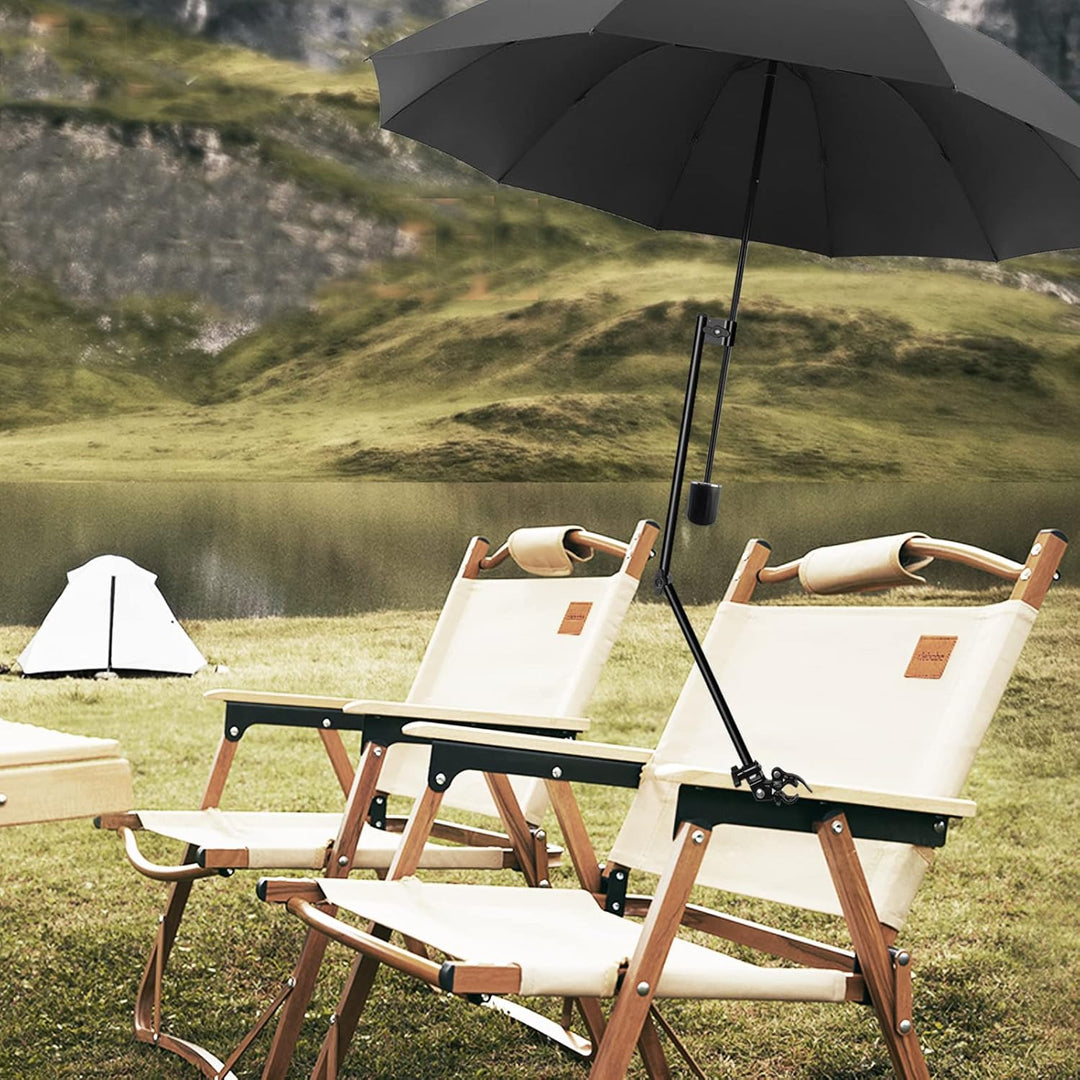 WILRAY UPF 50+Verstellbarer Regenschirm, Golfschirm mit verstellbarer universeller Klemme, für Stühl