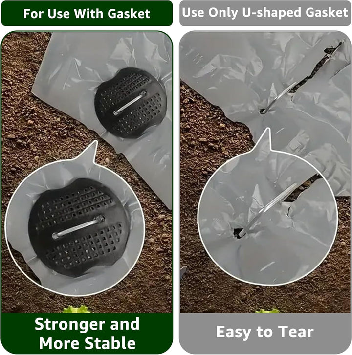 MIVIDE 100 Erdanker+100 Pufferscheiben für Erdanker, 150x35mm Anti-Rost Verzinkte Bodenanker, U-Förm