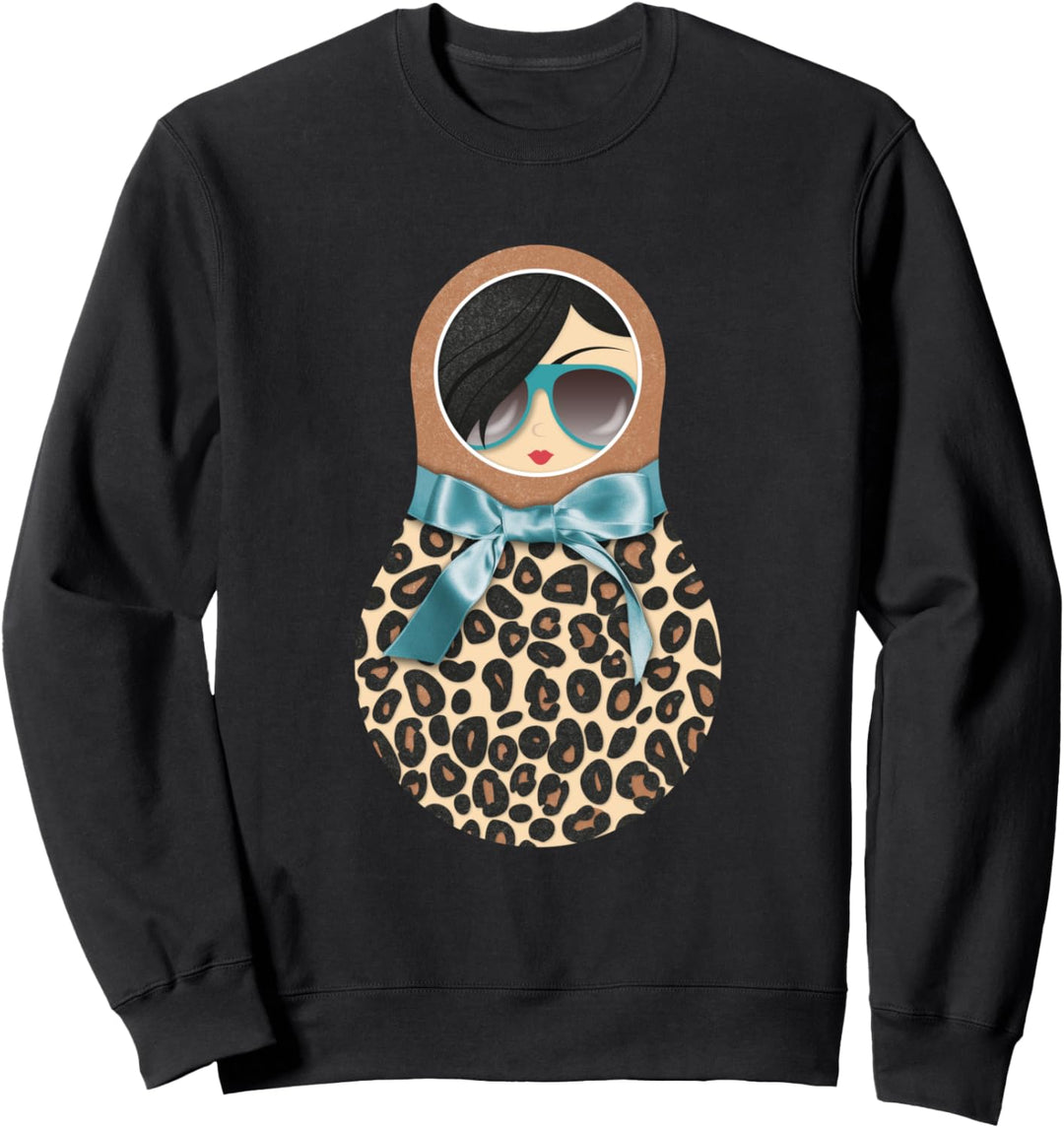 Matroschka Sweta / Schleife / cooler Style / Animal-Print Sweatshirt