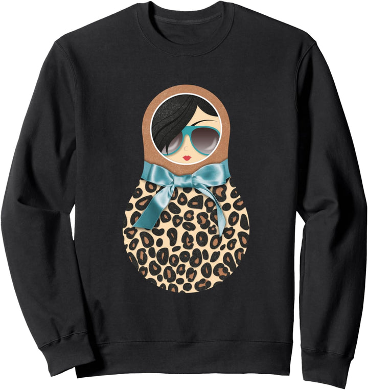 Matroschka Sweta / Schleife / cooler Style / Animal-Print Sweatshirt