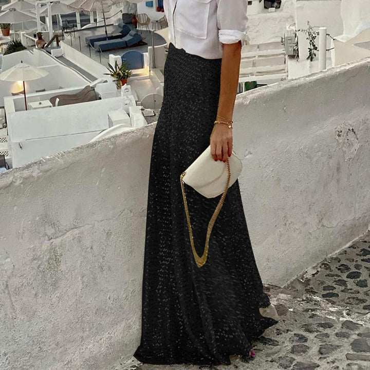 Knielang Elegant Taille Gold Pailletten Glitter Rock Elegante Slim Fit Urlaub Lange Weibliche Bodenl
