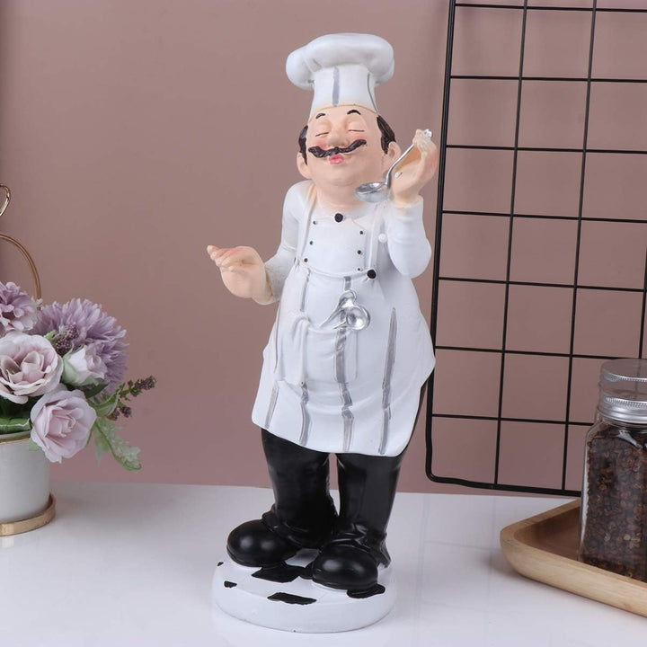 BESPORTBLE Kunstharz Kochfigur Im Europäischen Stil Miniatur Koch Statue Als Dekoration Für Küche Re