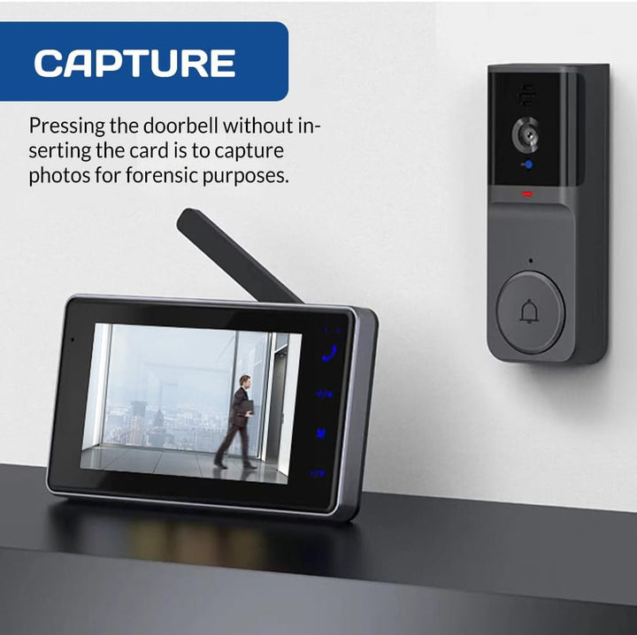 KEPEAK Türklingel mit Kamera, Video Türklingel 4,3 Zoll Farbbildschirm, 120° Weitwinkel Kamera, 800m