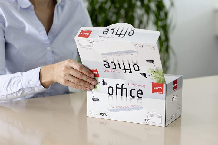 ELCO Office Umschlag DIN lang 80 g/m² FSC-zertifiziert mit Haftverschluss in Shop-Box 200 Stück weis