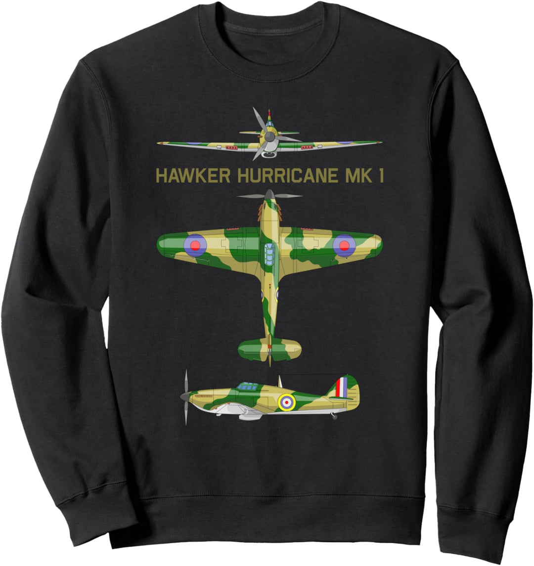 Hawker Hurricane Mk 1 One Britisches WW2 Kampfflugzeug Sweatshirt