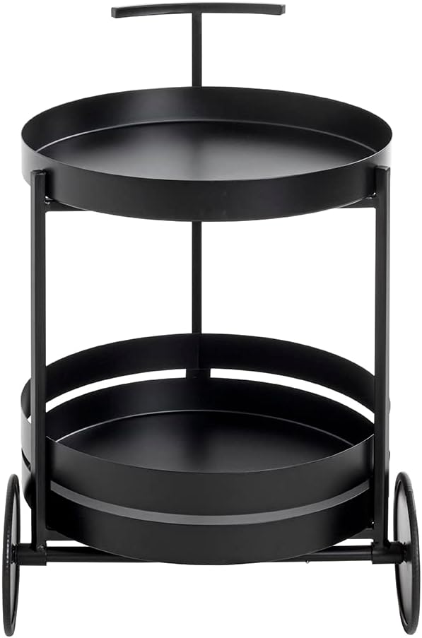 HAKU Möbel Servierwagen, Metall, schwarz, Ø 42 x H 62 cm Schwarz Ø 42 x H 62, Schwarz Ø 42 x H 62