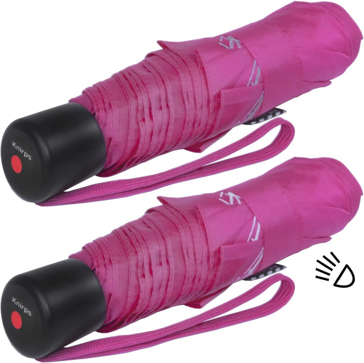 Knirps 4Kids Kinder-Taschenschirm reflective mit Reflexborte - pink, pink