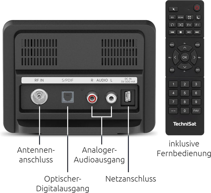 TechniSat DIGITRADIO 11 IR - DAB+ und Internetradio Adapter (WLAN, Farb-Display, Bluetooth, Fernbedi