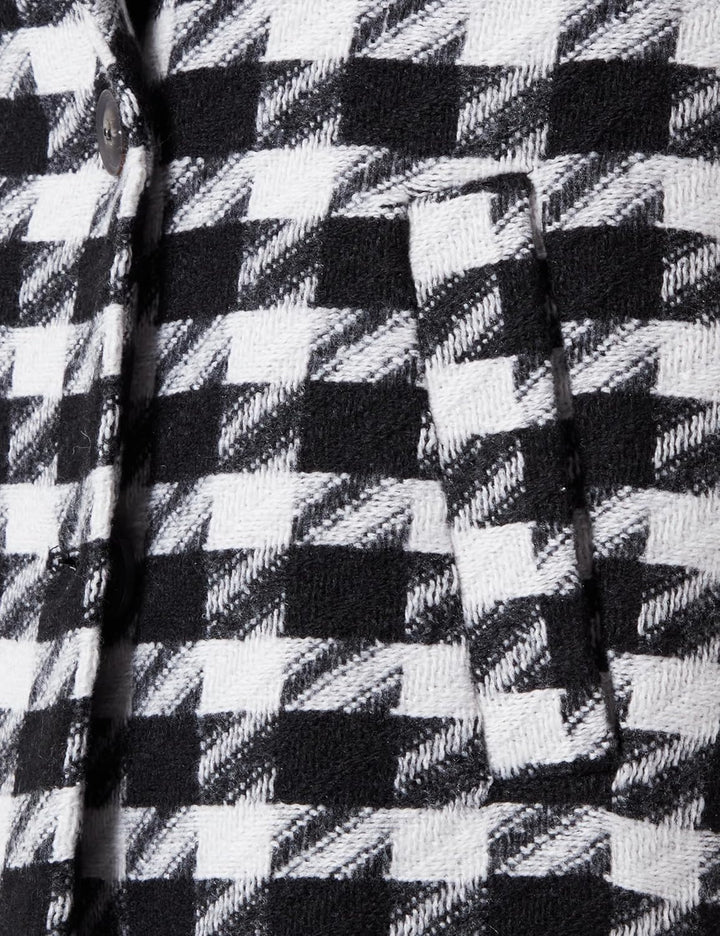 Vila Damen Vilunes L/S New Coat/Pb Kurzmantel 36 Black/Detail:white Houndstooth, 36 Black/Detail:whi