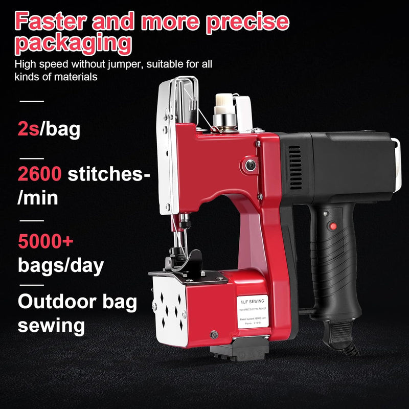 Kotsy sacknähmaschine 220 V Tragbare Nähmaschine für 2 Sekunden/Sack,Sacknähmaschine für Taschen/Sto