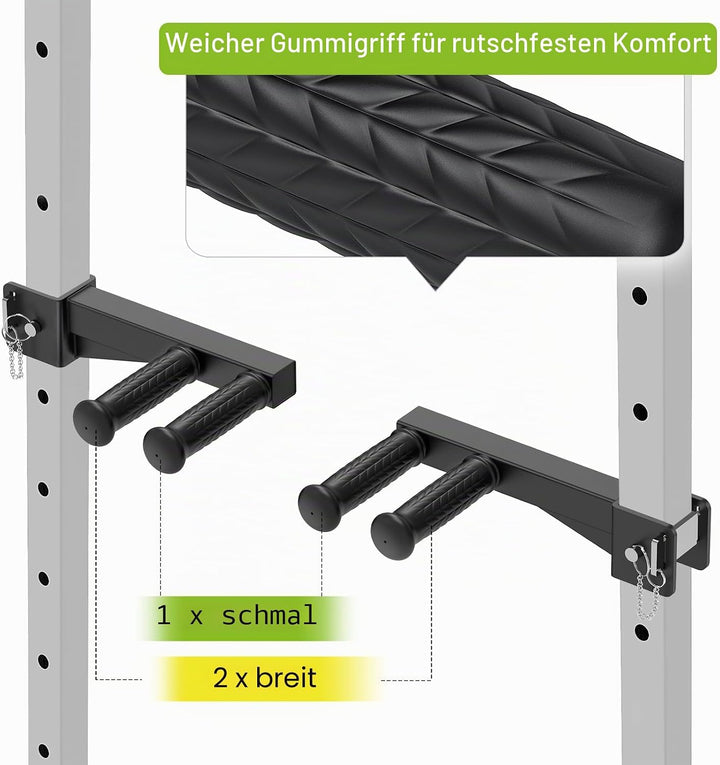 Dip-Stangen-Aufsatz für 2 x 2 Zoll und 3 x 3 Zoll Power Rack, rutschfeste breite und schmale Griffe,