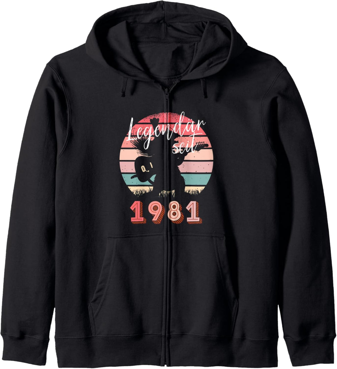 40. Geburtstag 40 Jahre Musiker Gitarre Jahrgang 1981 Kapuzenjacke