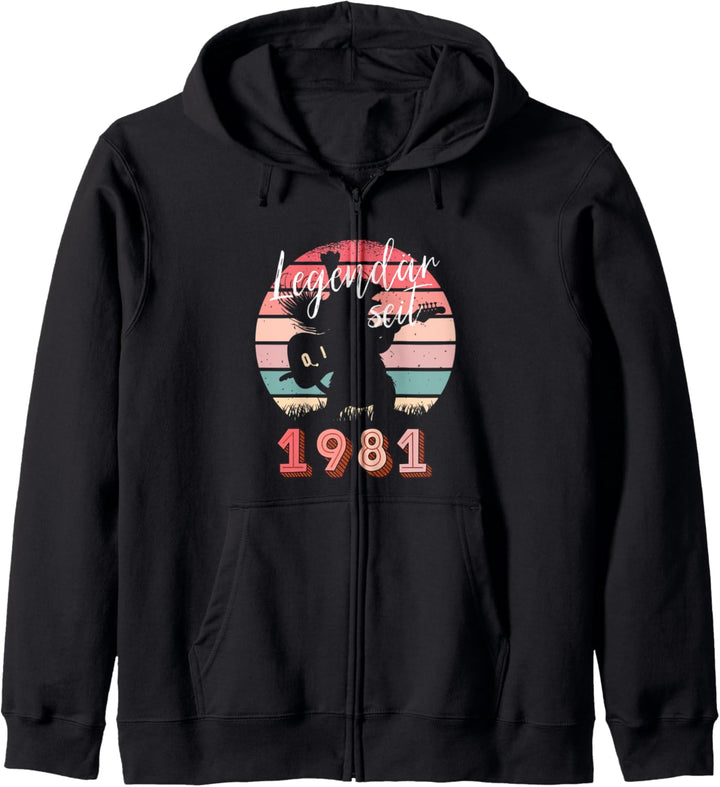 40. Geburtstag 40 Jahre Musiker Gitarre Jahrgang 1981 Kapuzenjacke