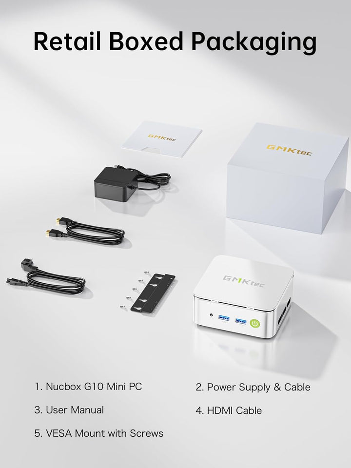GMKtec AMD Ryzen 5 Mini PC W11 Pro 3500U(4 C/8 T4,50 GHz), NucBox G10 Mini Computer, 16GB DDR4 RAM 3