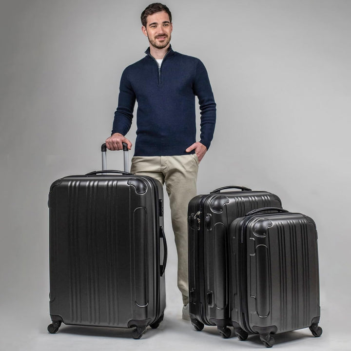 FERGÉ Premium Kofferset 3-teilig: 28", 24" & Handgepäck Koffer in einem Set, sehr robuste Reisekoffe