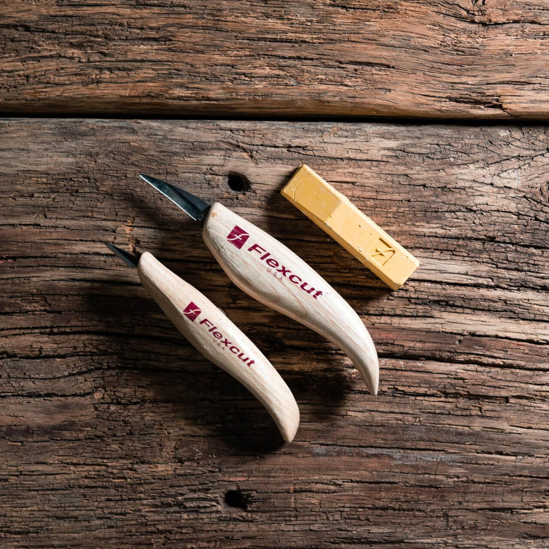 FLEXCUT Whittlers Knife Kit, Schnitzmesser, Holzgriff, Kerbschnitzmesser, Schnittwerkzeug, Wood Carv