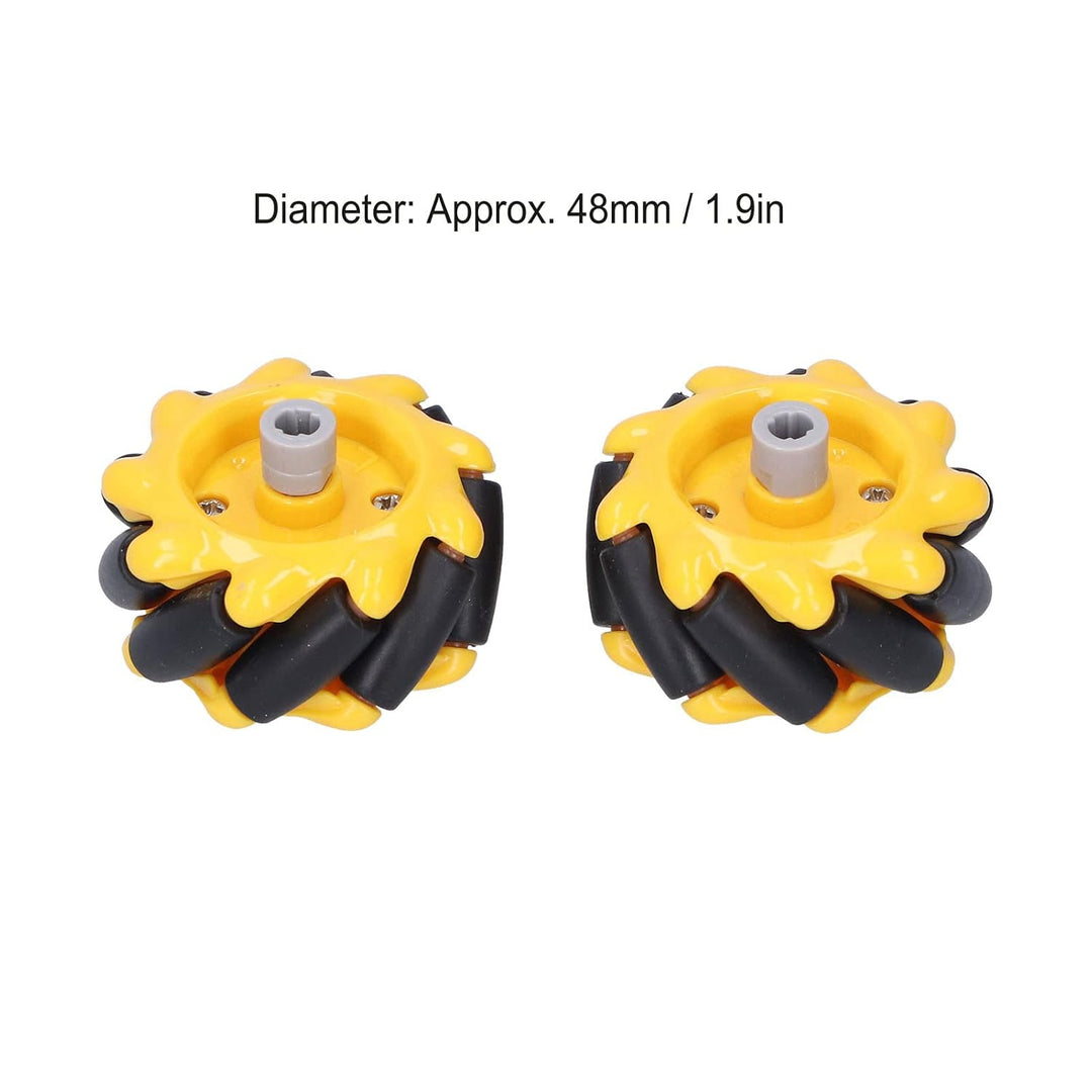 Fafeicy Mecanum-Rad, Rundstrahl-Smart Robot-Autoteile-Zubehör, 48 mm Durchmesser, Für TT-Kupplung (2