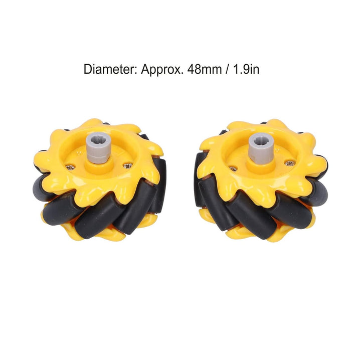 Fafeicy Mecanum-Rad, Rundstrahl-Smart Robot-Autoteile-Zubehör, 48 mm Durchmesser, Für TT-Kupplung (2